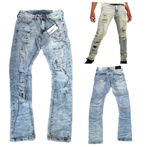 Rue21 Light wash destroyed skinny Arc jeans - Picture 1 of 7